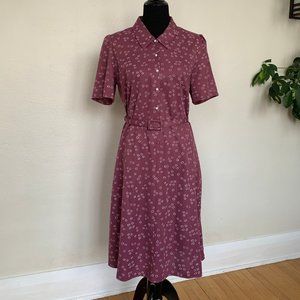Vintage 80s does 50s shirtwaist floral dress sz L